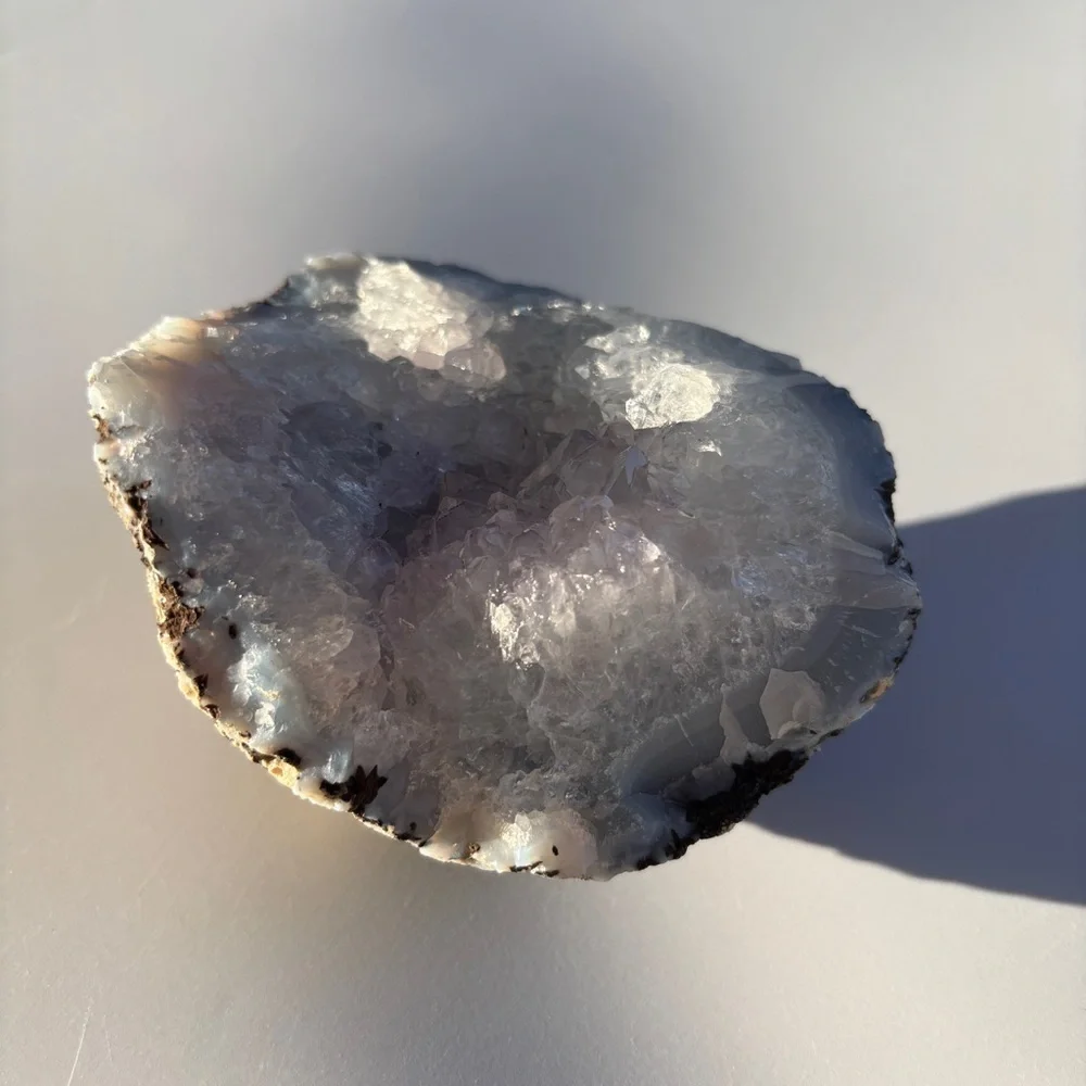 Natural Amethyst & Quartz Geode Half | Raw Crystal Cluster
